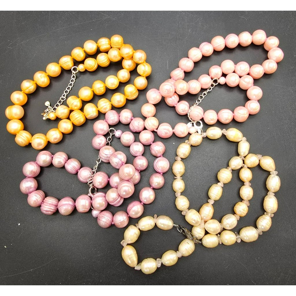 Freshwater Pearl Necklaces Dyed Multi Color Fashion Jewelry 17" Dh1388